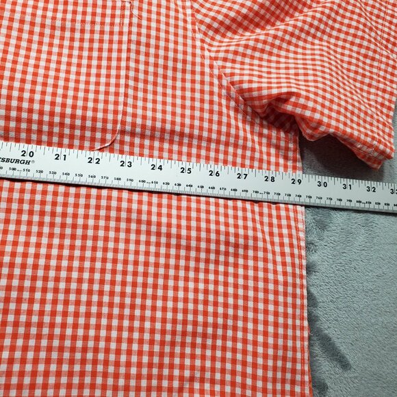 Saddlebred Button Down Short Sleeve Plaid Shirt 1 Pckt Orange White Men Sz 2XLT - Picture 9 of 10